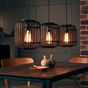 Lampadario Moderno Woodrow nero 3x E27 BRILLIANT