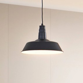 Lampada a sospensione Lindby Laylan, bianco/nero, Ø 36 cm, metallo