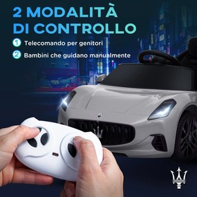 Macchina Elettrica per Bambini con Licenza Maserati Gran Turismo Folgore 12V Grigio...