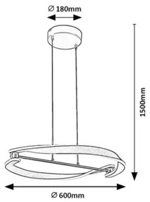 Rabalux 72149 - Lampadario sospeso con cavo ADALIND LED/40W/230V 3000K