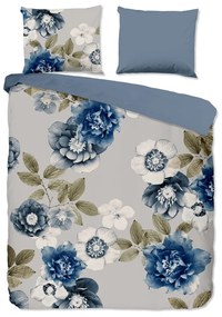 Set lenzuola letto matrimoniale in flanella blu-grigia 200x220 cm Gabin - Good Morning