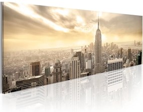 Quadro New York City among the clouds  Colore Grigio, Dimensioni e Misure 135x45