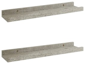 Mensole da parete 2 pz grigio cemento 40x9x3 cm