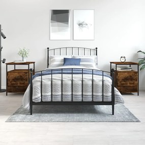Comodini 2 Pz Rovere Fumo 44x45x60 Cm İn Legno Multistrato /