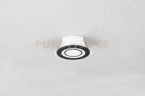 Faretto core tripla accensione indipendente d.8,2cm plastica nera s...