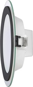 Pannello LED Rotondo da incasso 18W Foro Ø155mm IP44 in Vetro - Nero Colore Bianco Naturale 4.200K