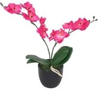 Orchidea Artificiale con Vaso 30 cm Rossa 244421