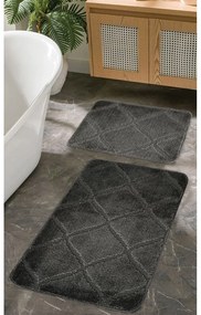 Set di tappetini per il bagno color antracite 2 pz 50x80 cm Cizgili – Foutastic
