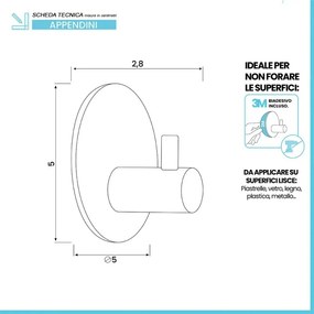 Appendini portasciugamani in acciaio bianco opaco Metal