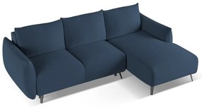 Divano angolare blu (con penisola a destra) Malie – Makamii