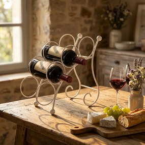 portabottiglie stile provenzale in ferro verniciato