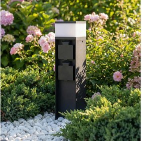 Brilagi - Lampada da esterno con 2 prese SCHUKO, 1x G9/11W/230V, IP44, nera