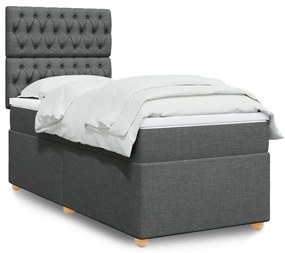 Giroletto A Molle Con Materasso Grigio Scuro 80x200 Cm Tessuto /