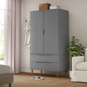 Armadio Molde Grigio 90x55x175 Cm İn Legno Massello Di Pino /