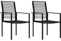 Sedie da Giardino 2 pz in Rattan PVC Nero cod mxl 15822