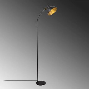 Lampada da terra nera con paralume in metallo (altezza totale 162 cm) Varzan – Opviq lights