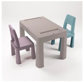 TEGA BABY - Set tavolino e sedie per bambini, taupe/viola/turchese