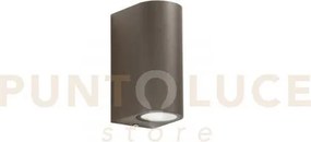 Applique biemissione one corten 2 luci attacco gu10 ip54 6,7x9,3x13cm