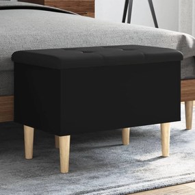 Panca Portaoggetti Nera 62x42x46 Cm İn Legno Multistrato /