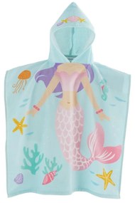 Poncho per neonato in cotone azzurro Mermaid - Catherine Lansfield