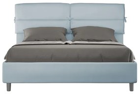 Letto contenitore da 160x200 in microfibra azzurro Nandy