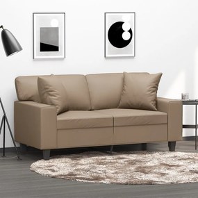 Divano A 2 Posti Con Cuscini Cappuccino 120 Cm İn Similpelle /