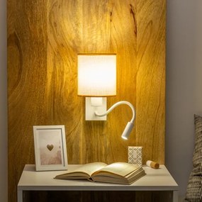 Brilagi - Applique a LED NUBILA 1xE27/25W/230V +LED/3W bianco/marrone chiaro