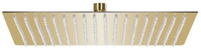 Testa Doccia A Pioggia İn Acciaio Inox 50x50 Cm Quadrata Oro /