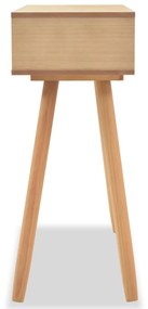 Tavolo consolle in legno di pino massello 80x30x72 cm marrone