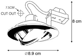 Set di 12 faretti da incasso orientabili bianchi - Cisco