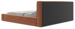 Letto matrimoniale imbottito color terracotta con contenitore e rete inclusi 140x200 cm Noho – Makamii