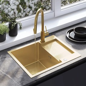 Lavello in acciaio Paul BRUSH GOLD