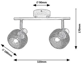 Rabalux 3128 - Faretto GRENDEL 2xE14/40W/230V