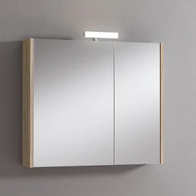 Pensile con luce Akira rovere nabucco L 80 x H 70 x P 15.5 cm
