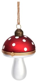 Decorazione per albero di natale in vetro fatta a mano 9 cm Mushroom – Sass &amp; Belle
