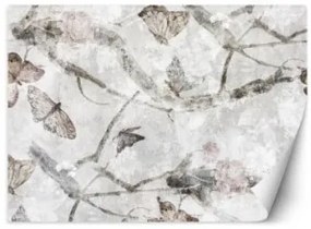 Carta Da Parati Farfalle Acquerello Calcestruzzo 368x254