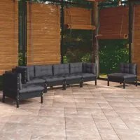 Set Divani da Giardino 6 pz con Cuscini Legno Massello di Pino 3096200