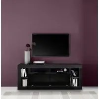 Moderno Porta TV con 1 anta ribalta, colore Nero frassinato, ZLCRIMPRTV03