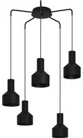 Lampadario Moderno Casibare 5 Luci Acciaio Nero