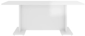 Tavolino da caffè bianco lucido 103,5x60x40 cm in truciolato