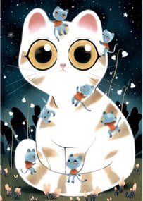 Puzzle - gatto amichevole - 50 pezzi