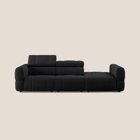 Giotto Divano con terminale e opzione relax elettrico in microfibra effetto velluto impermeabile T09