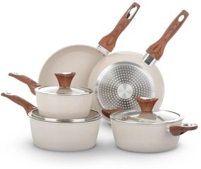 Batteria pentole 8 pezzi ceramica crema New Ceramic