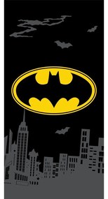 Asciugamano per bambini nero in cotone 70x140 cm Batman "The Emblem" – Jerry Fabrics