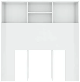 Testiera con contenitore bianco lucido 100x19x103,5 cm