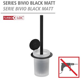 Scopino in vetro autoportante nero opaco Bivio - Wenko