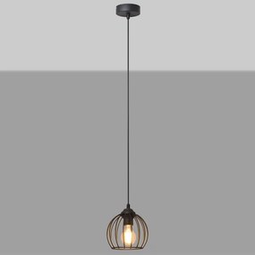 Lampadario a sospensione con filo MERCURE 1xE27/15W/230V diametro 16 cm nero