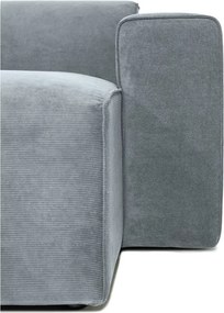 Divano componibile grigio (con penisola a destra) con rivestimento in velluto a coste Sting – Scandic