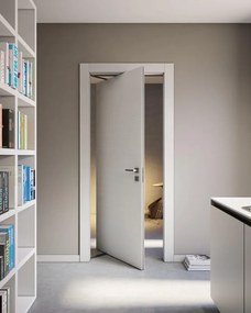 Porta interna rototraslante Rimini25 in legno di abete colore bianco matrix, L 60 x H 210 cm, apertura a sinistra