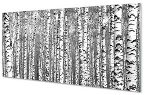 Quadro acrilico Alberi bianchi e neri 100x50 cm